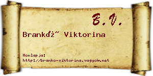 Brankó Viktorina névjegykártya